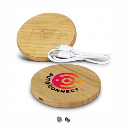 Bannockburn Bamboo Wireless Charger - Round | PT879386 | ImpactAware