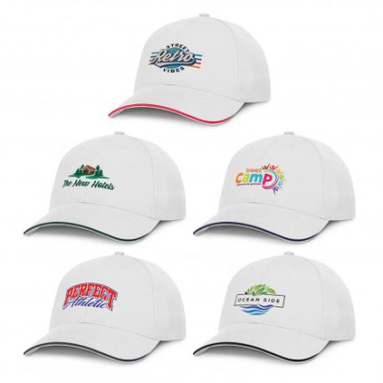 Brushed Cotton Cap - White with Trim | PT887436 | Main